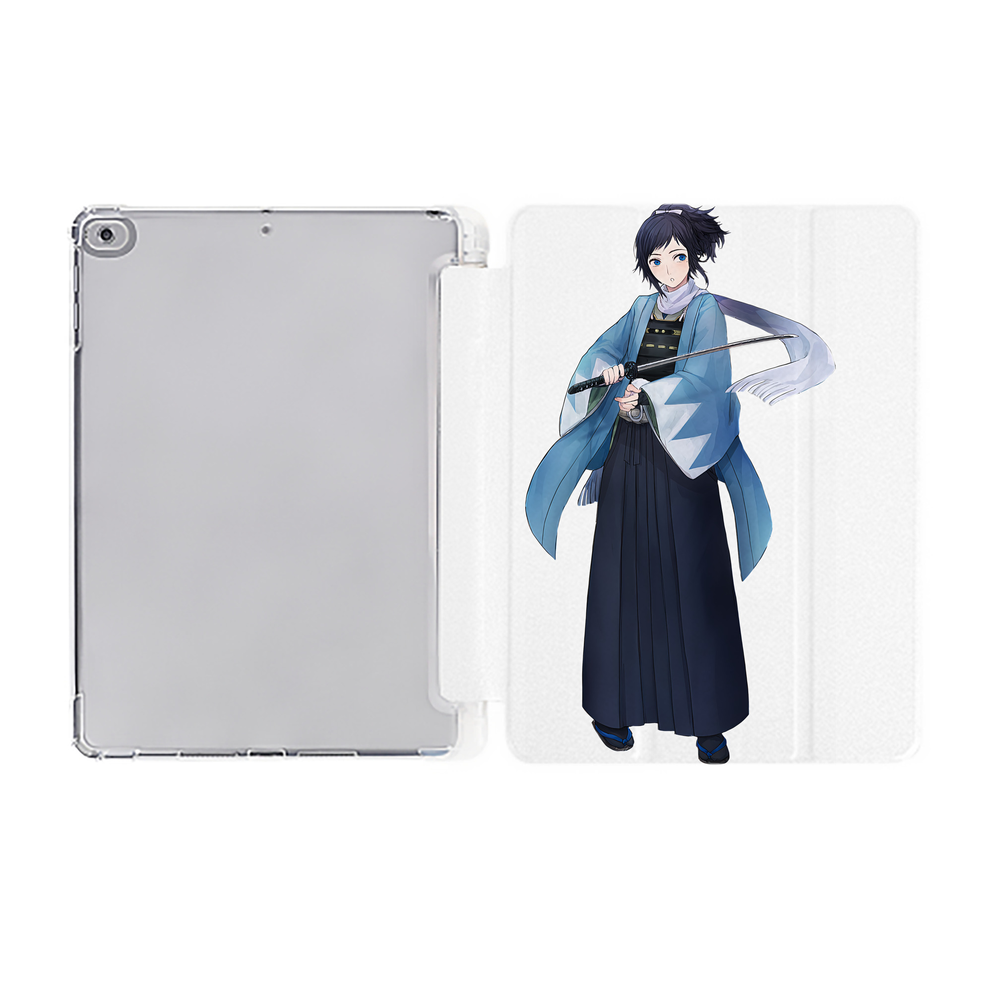 （画像用） 刀剣乱舞 Touken Ranbu IPad ケース ペン収納付き 三つ折りスタンド PUレザー×シリコン 対応機種9.5/10.5/10.9インチ